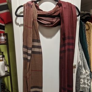 Burberry Lightweight Check Wool Silk Scarf